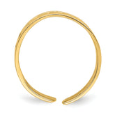 14k Adjustable Leaf Engraved Design Toe Ring